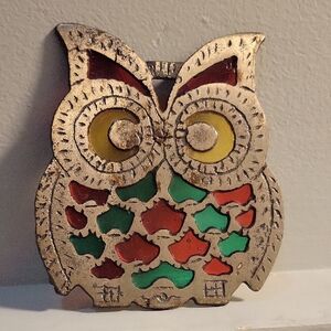 Colorful Metal Owl Decor